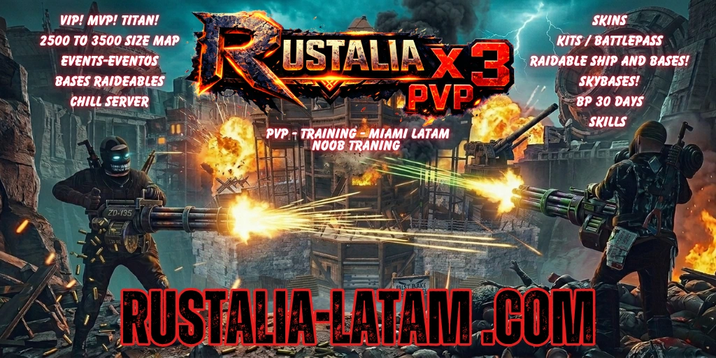 Imagen del servidor RUSTALIA|PVP-x3 [TRAINING] LATAM-Miami
